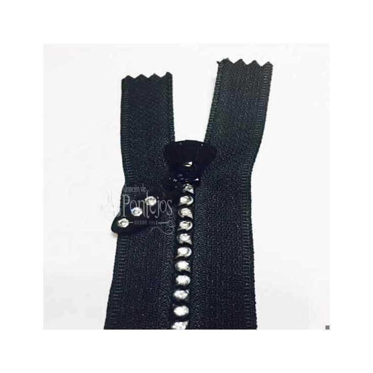 Cremallera fantasía strass s/s 15cm | Mercería Online Pontejos