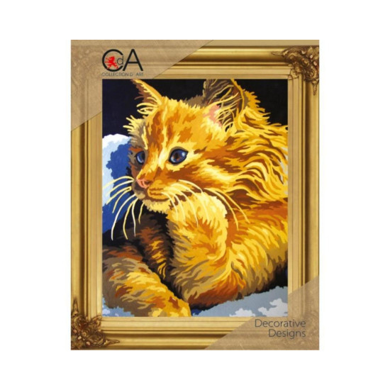 Kit petit point gatito dorado