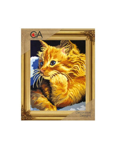 Kit petit point gatito dorado