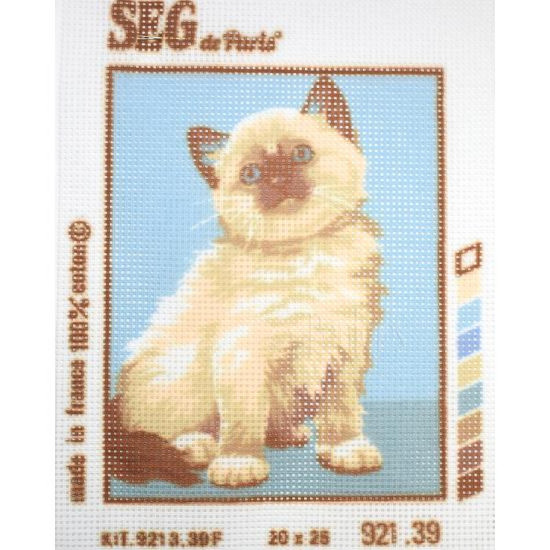 Kit petit point gato siamés