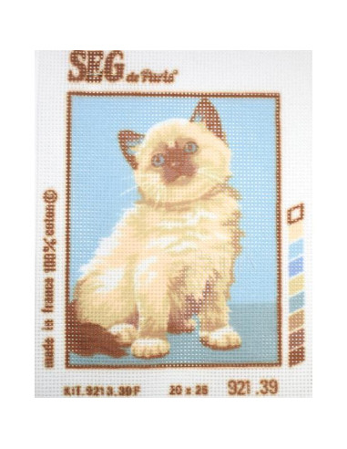 Kit petit point gato siamés