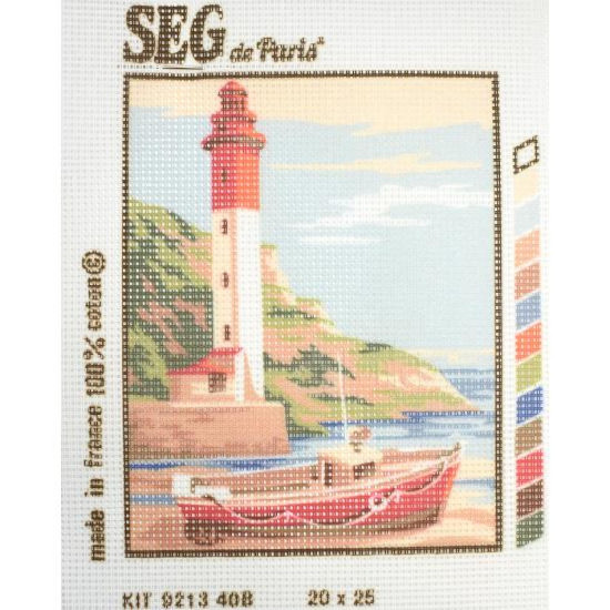 Kit petit point faro con barca