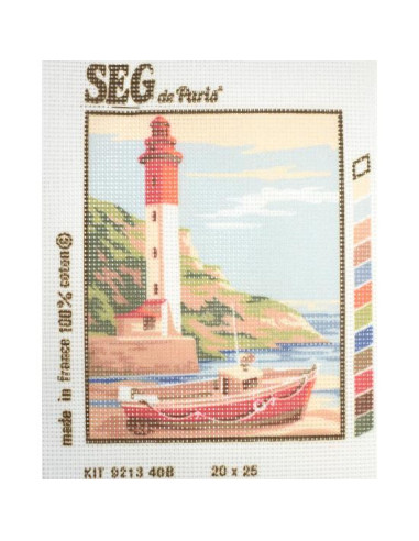 Kit petit point faro con barca