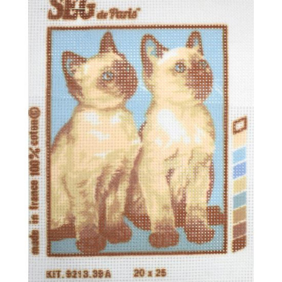 Kit petit point gatos atentos