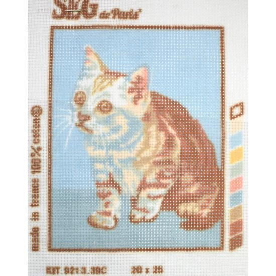 Kit petit point gato a rayas