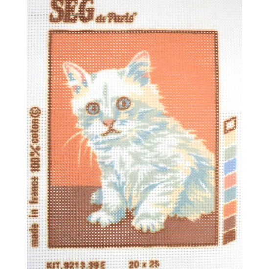 Kit petit point gato blanco