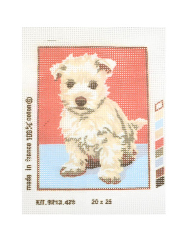 Kit petit point cachorro blanco