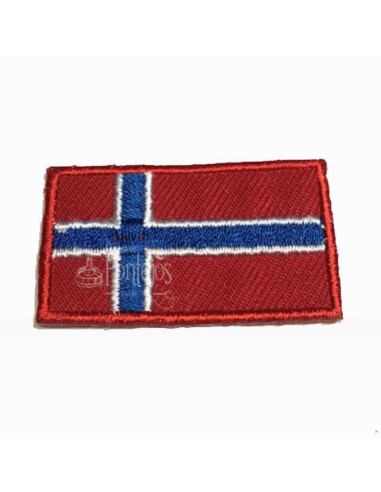 Aplicación bandera noruega bordada