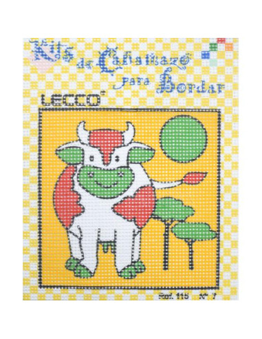 Kit petit point infantil vaca