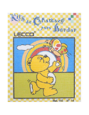 Kit petit point infantil oso y mariposa