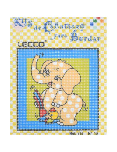 Kit petit point infantil elefante