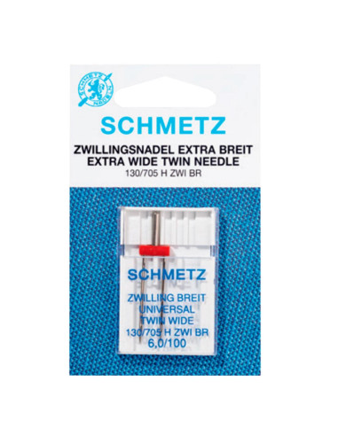 Aguja schmetz universal gemela 6.0mm...