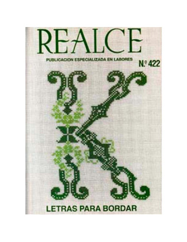 Letras de punto de cruz nº422 realce