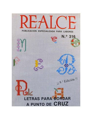 Realce letras de punto de cruz nº316