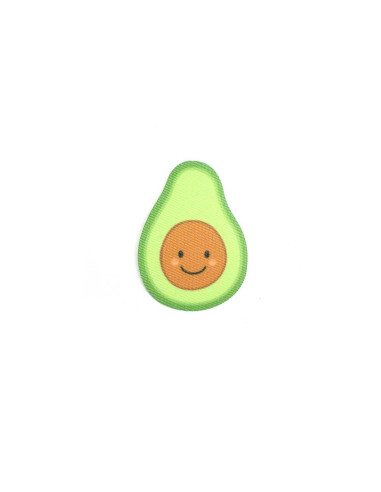 Parche para ropa aguacate sonriendo