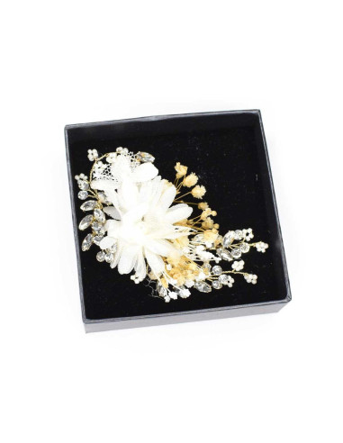 Broche pelo flor cristal