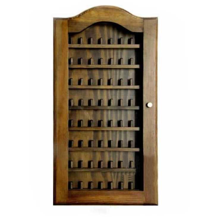 Thimble holder 64 pcs 23x29x5 dark wood | Mercería Online Pontejos