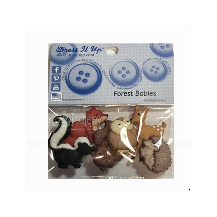 Woodland animals buttons bs/6pcs | Mercería Online Pontejos