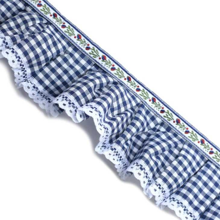 Ruffle kitchen vichy ruffle 50mm | Merceria Online Pontejos