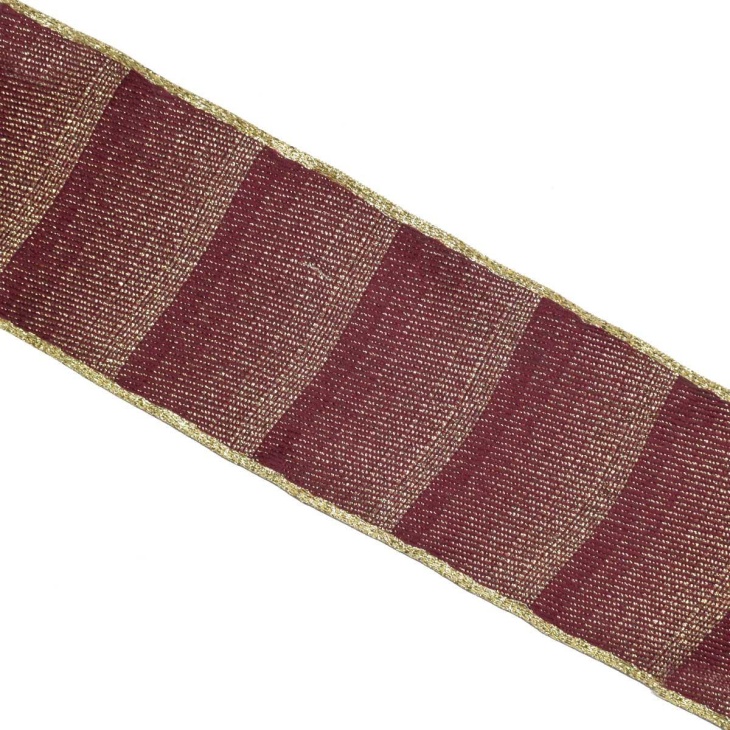 Christmas ribbon golden stripes | Mercería Online Pontejos