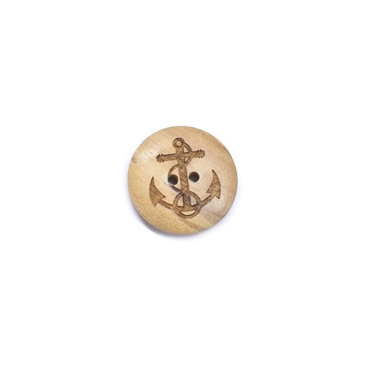 Wooden anchor button : Mercería Online Pontejos
