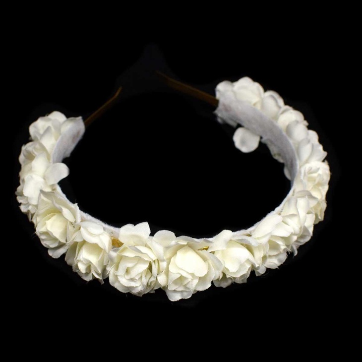 Diadema 1 fila flores | Mercería Online Pontejos