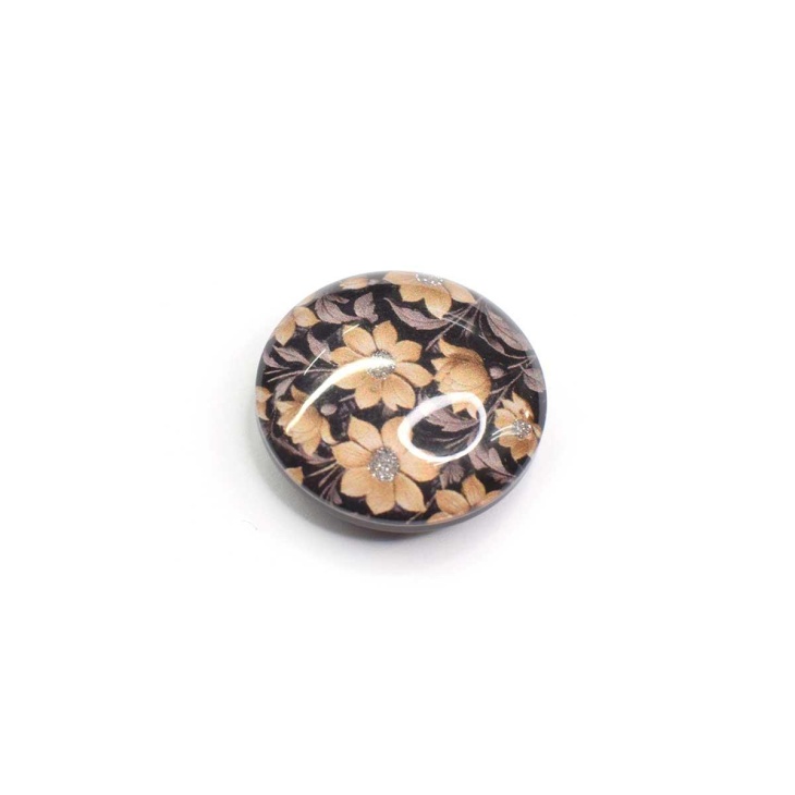 Resin flower button with glitter | Mercería Online Pontejos