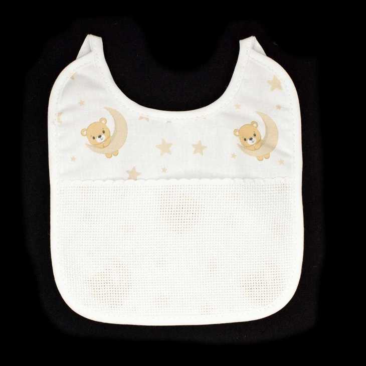 Babero fantasía oso sobre luna | Mercería Online Pontejos
